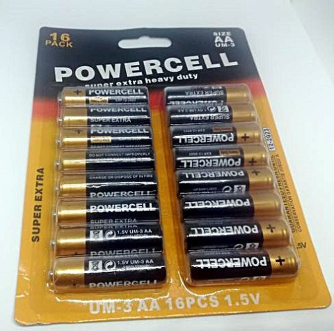 16x Bateria AA POWERCELL Super Extra Blister 1.5V 16x Bateria AA POWERCELL Super Extra Blister 1.5V