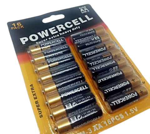 16x Bateria AA POWERCELL Super Extra Blister 1.5V