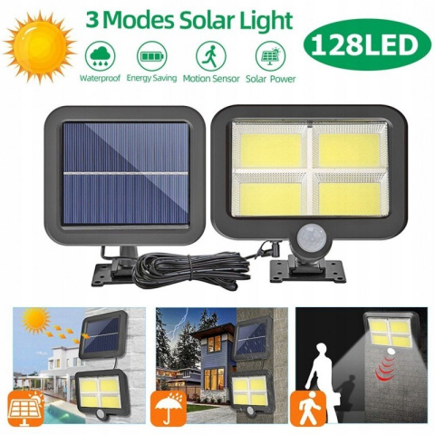 2 x Halogen solar 128 LED na kablu 5m + pilot 2 x Halogen solar 128 LED na kablu 5m + pilot