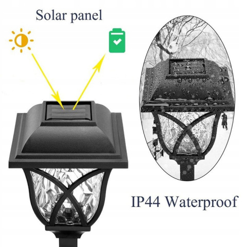 LAMPA SOLARNA LED OGRODOWA LATARENKA wbijana solar 45 cm ozdoba kryształ LAMPA SOLARNA LED OGRODOWA LATARENKA wbijana solar 45 cm ozdoba kryształ