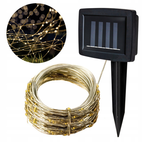 LAMPKI OGRODOWE DRUCIK GIRLANDA SOLARNA 100 LED LAMPKI OGRODOWE DRUCIK GIRLANDA SOLARNA 100 LED