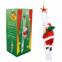 Święty Mikołaj wchodzący po drabinie 66 cm