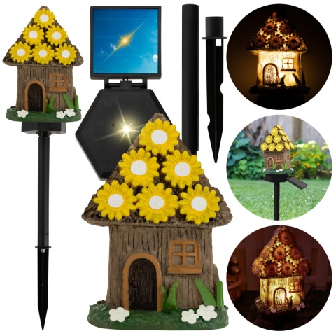 LAMPA SOLARNA OGRODOWA LED ZEWNĘTRZNA WBIJANA BAJKOWY DOMEK LAMPA SOLARNA OGRODOWA LED ZEWNĘTRZNA WBIJANA BAJKOWY DOMEK