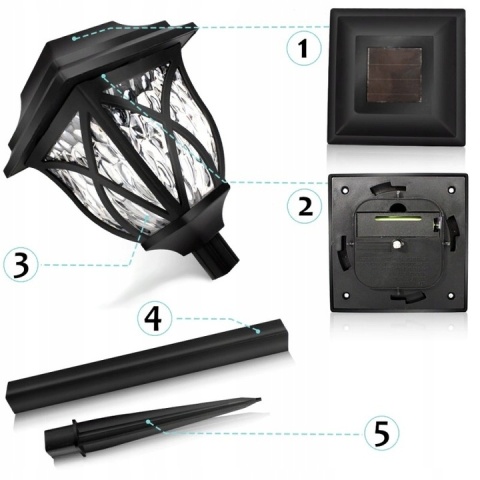 LAMPA SOLARNA OGRODOWA WBIJANA LATARENKA LED 6SZT LAMPA SOLARNA OGRODOWA WBIJANA LATARENKA LED 6SZT