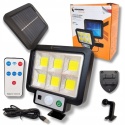 Lampa solarna LED COB 100lm 15W + czujnik ruchu/zmierzchu ogrodowa IP44(53)