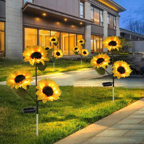 LAMPA LED 3 SŁONECZNIKI SOLARNA WBIJANA OGRODOWA SOLAR LAMPKA OZDOBA75cm LAMPA LED 3 SŁONECZNIKI SOLARNA WBIJANA OGRODOWA SOLAR LAMPKA OZDOBA75cm