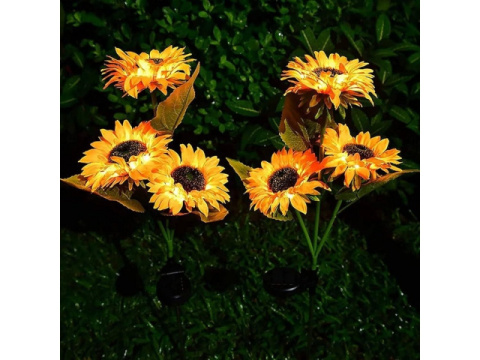LAMPA LED 3 SŁONECZNIKI SOLARNA WBIJANA OGRODOWA SOLAR LAMPKA OZDOBA75cm LAMPA LED 3 SŁONECZNIKI SOLARNA WBIJANA OGRODOWA SOLAR LAMPKA OZDOBA75cm