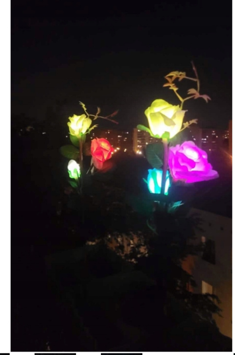 Lampa Solarna Wbijana RÓŻA LED Do Ogrodu Kwiat SOLARNY zmienia kolory RGB Lampa Solarna Wbijana RÓŻA LED Do Ogrodu Kwiat SOLARNY zmienia kolory RGB