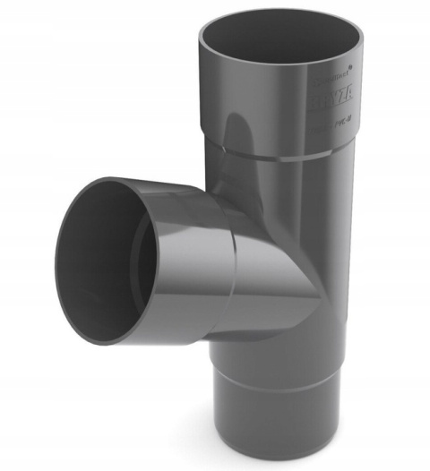 Trójnik Rury spustowej rynny BRYZA 90 mm GRAFIT PVC Trójnik Rury spustowej rynny BRYZA 90 mm GRAFIT PVC