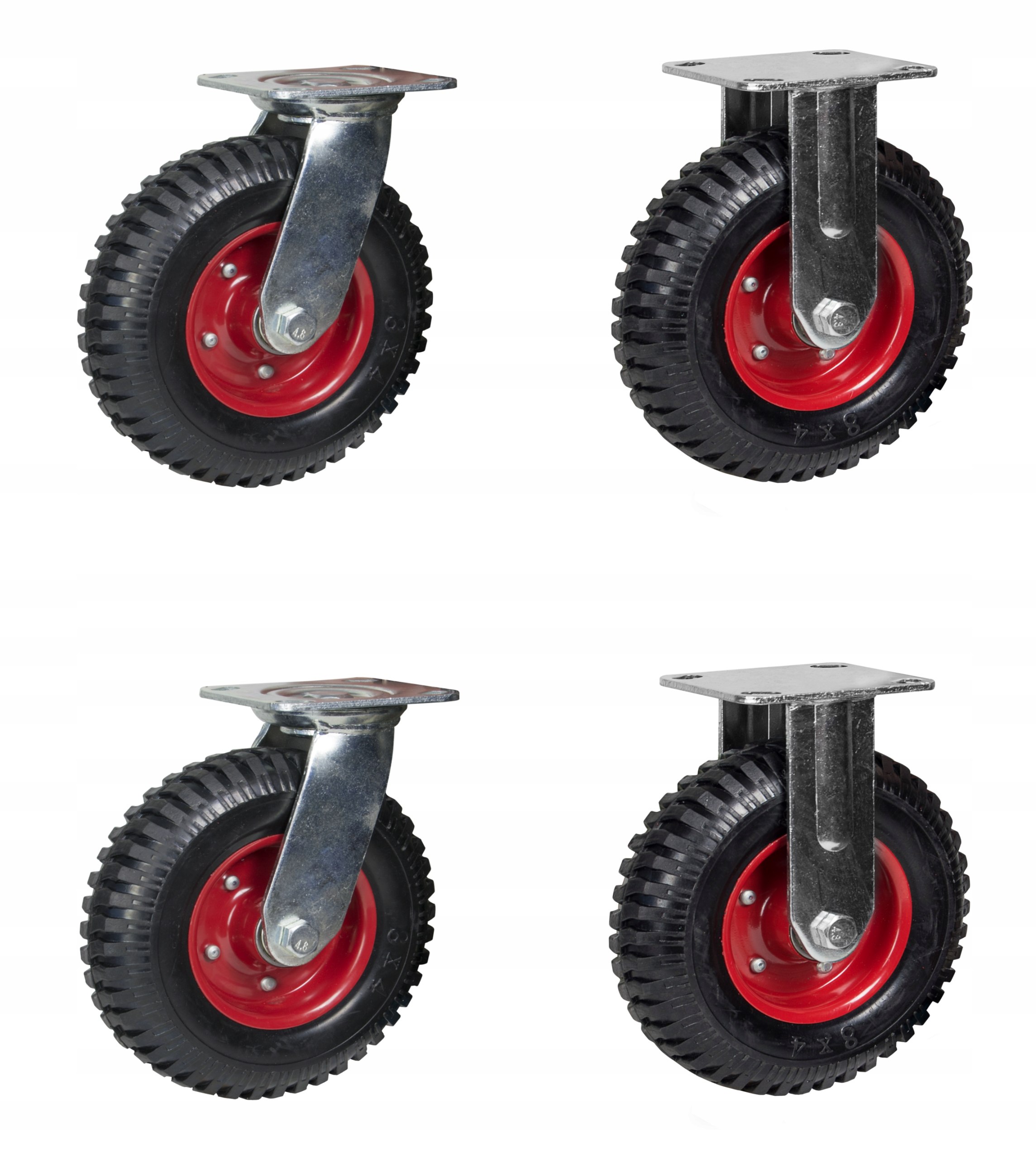 ZESTAW 4 KÓŁ PEŁNYCH fi 160 mm GUMA KOLO WÓZEK 600kg KOLKO SKRETNE