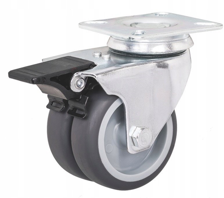 Koło skrętne z hamulcem Zestawykolowe 50 mm 80 kg