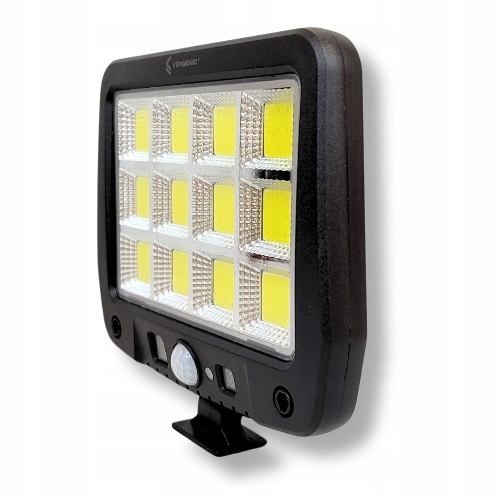 Lampa solarna LED COB 300lm 15W + czujnik ruchu/zmierzchu ogrodowa IP44 Kształt prostokątny