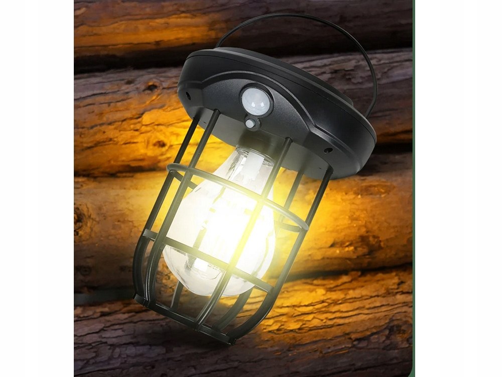 Lampa wisząca stojąca LAMPION KINKIET SOLARNY E27 LOFT filament LED z PIR Informacje o bezpieczeństwie CE