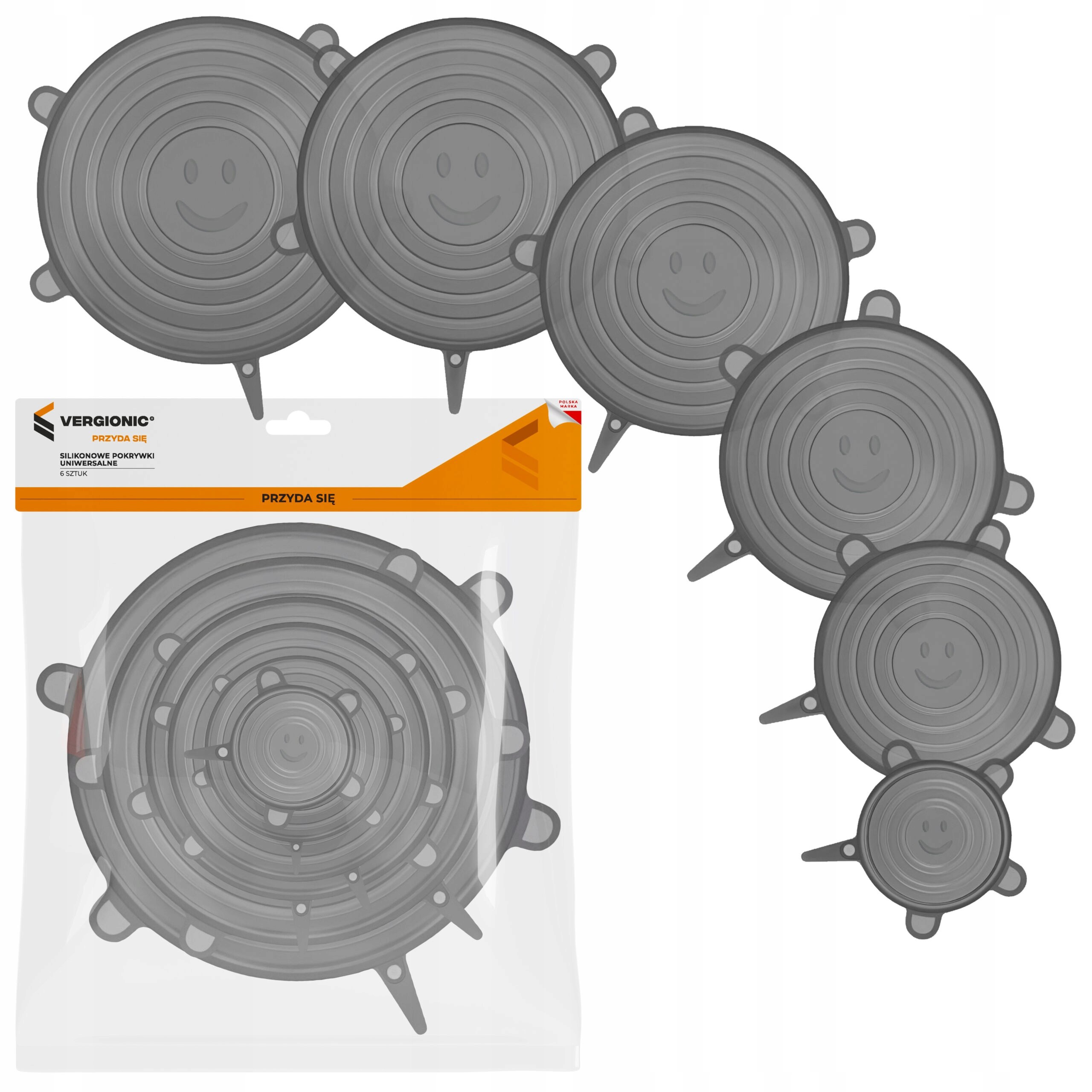 Pokrywki silikonowe uniwersalne do żywności szczelne 6 sztuk rozmiarów EAN (GTIN) 5903822777608
